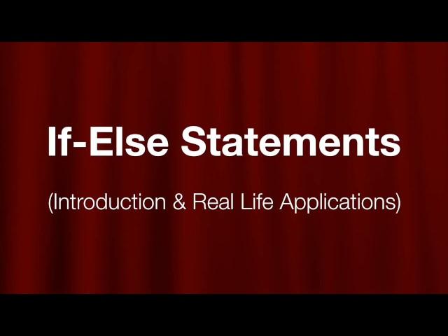 IF-ELSE Real Life Application