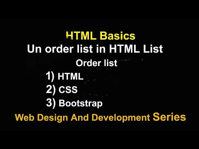 order list in html in hindi | how to create order list in html | types of list in html