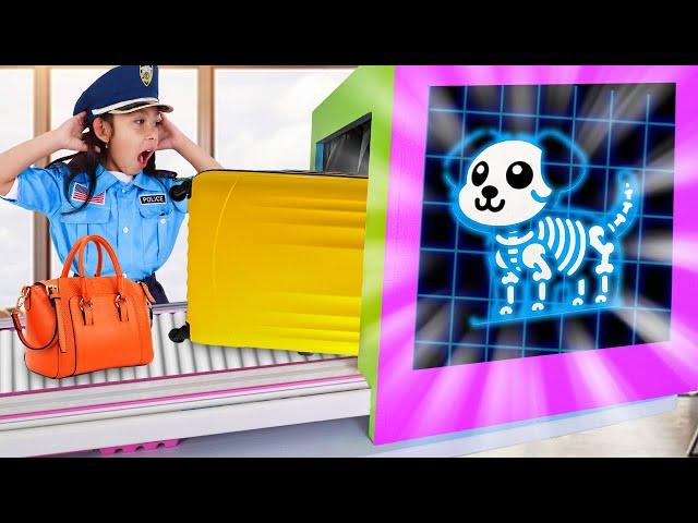 Officer Maddie Pretend Play No Toys Allowed at Funny Airport Security!