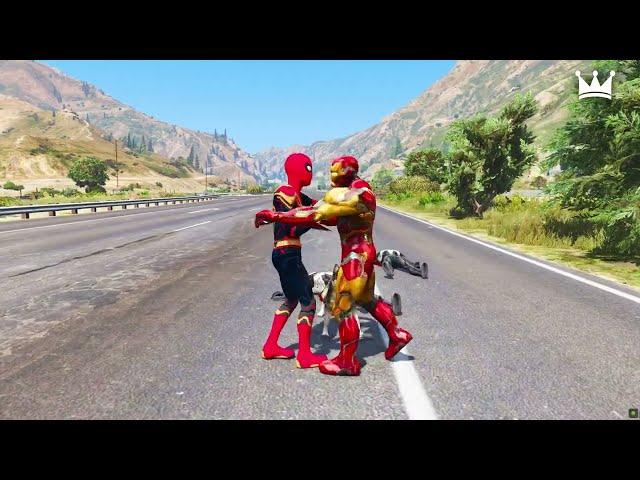 GTA V : IRON-MAN HELPING SPIDER-MAN FROM SAND | EPISODE 62 | itsRPClips