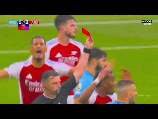 Sent off Leandro Trossard Red Card, Manchester City vs Arsenal (2-2), Goals Results/Highlights