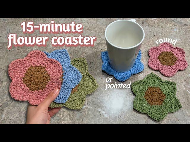 Quick & Easy Crochet Flower Coaster Tutorial | Beginner-Friendly