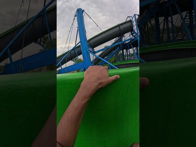 Bela ciao playground parkour walk climbing in long waterslides pov