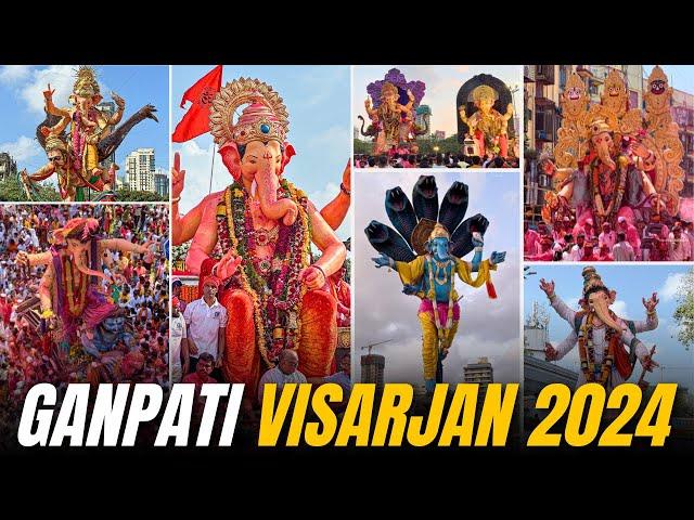 Mumbai's Best Ganpati Visarjan at Girgaon Chowpatty 2024 |  Biggest Ganpati Visarjan in Mumbai