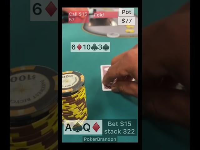 AQ off - 2/3 NLH - poker - #pokerbrandon #poker #pokerstars #fulltilt #pokerstuff #pokerHand #wsop