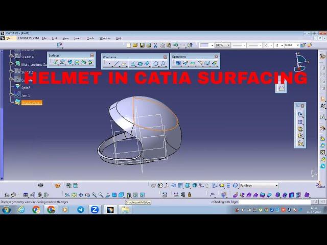 CATIA Surfacing Tutorial: Designing a Helmet with Advanced Surface Modeling