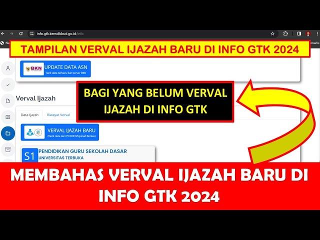 MEMBAHAS CARA VERVAL IJAZAH BARU DI INFO GTK 2024