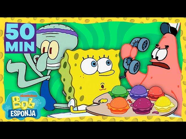 ¡ 50 MIN de lo mejor de la segunda temporada de Bob Esponja ¡Parte 1! | Bob Esponja en Español