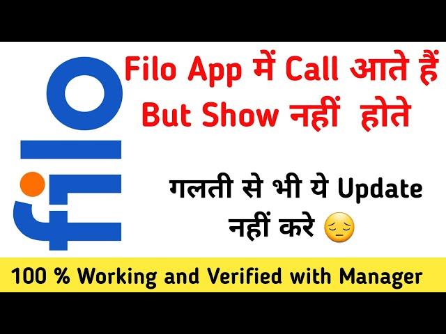 Filo call Not Showing issue Resolved #filoapp verified by #filo  team