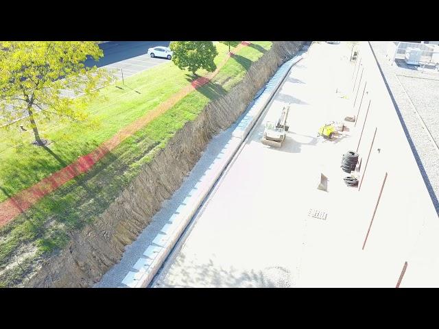 Large Block Retaining Wall Construction