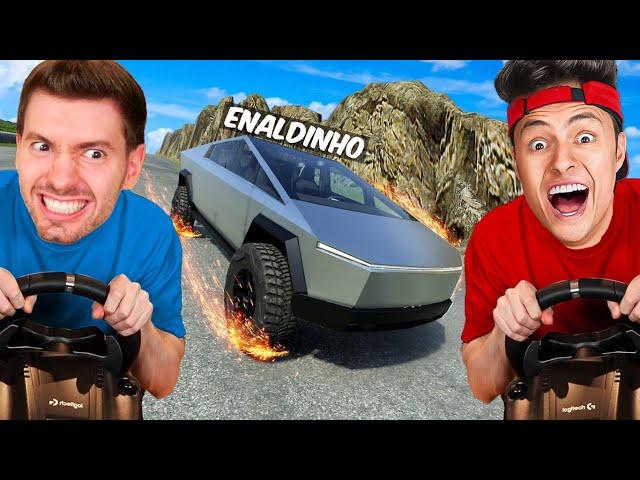 Destruindo o CARRO do ENALDINHO no BeamNG Drive! (cybertuck)