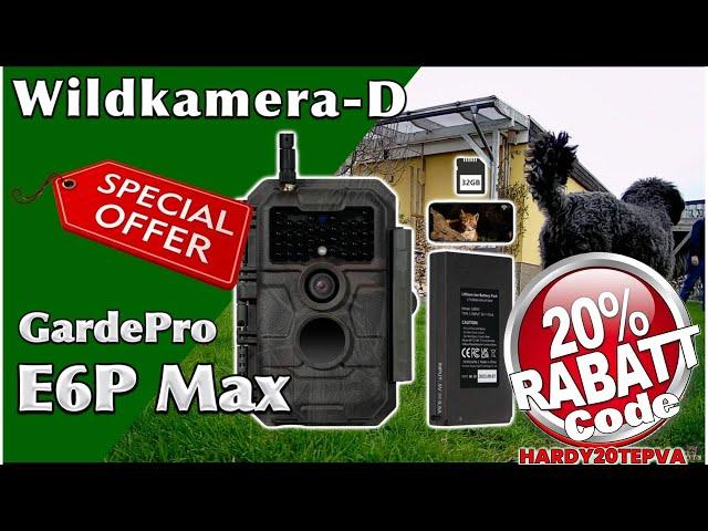 Wildkamera Vorstellung GardePro E6P Max mit eingebautem Speicher und Wechselakku. Extra Nachlass