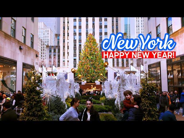 NEW YORK Holidays  Bryant Park, Fifth Avenue and Rockefeller Center - Walking Tour 4K