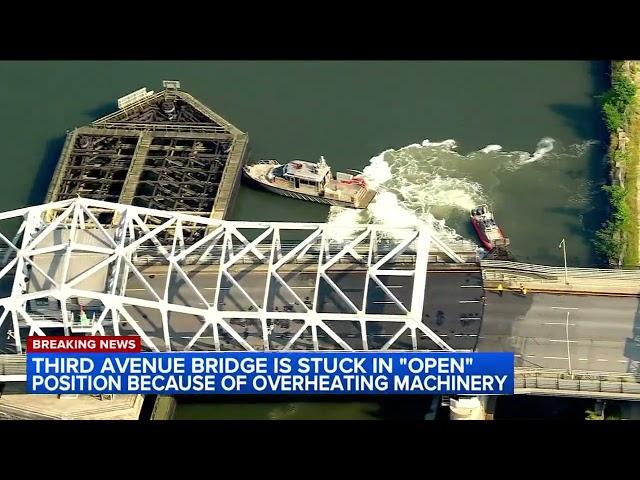 Third Avenue Bridge stuck in 'open' position due to overheating machinery