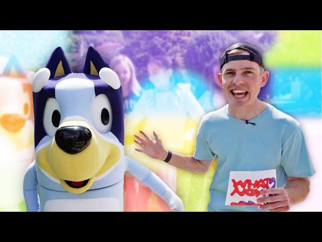 Bluey turns into a kangaroo? Playing charades with Bluey! | What Now?