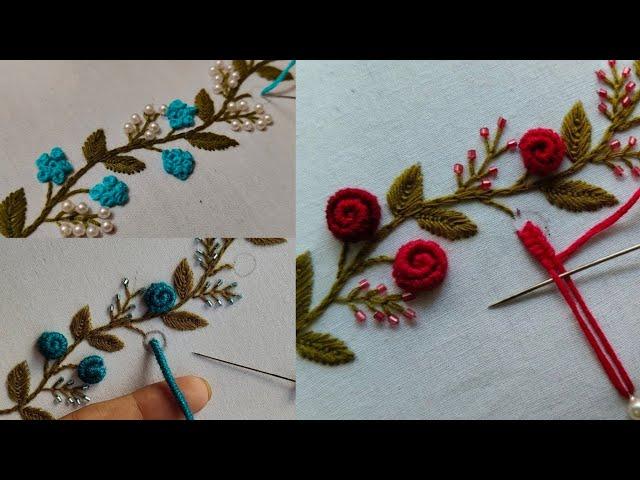 Most Beautiful Border Design Hand Embroidery with New trick ||  Embroidery for Beginners