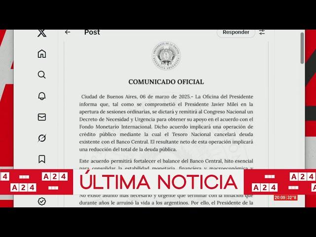 ACUERDO CON EL FMI: MANUEL ADORNI ANUNCIÓ UN DECRETO