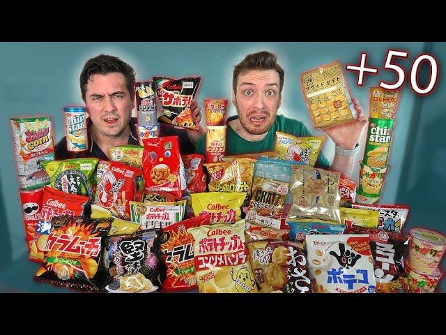 I Try EVERY Japanese Potato Chip Ft. @AbroadinJapan