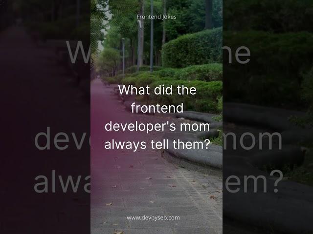 What did the frontend developer's mom always tell them?