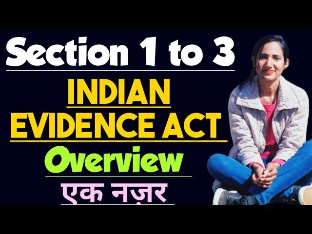 indian evidence act 1872 for judiciary | evidence act 1872 introduction | Section 1 to 3 of Evidence