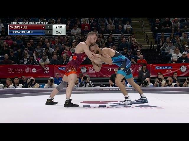 57kg Final X - Match 1 - Spencer Lee vs Thomas Gilman - Olympic Team Trials 2024