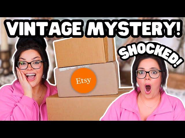 VINTAGE MYSTERY ETSY SUBSCRIPTION BOXES!? | 3 Vintage Home Decor & Handmade Box Unboxings