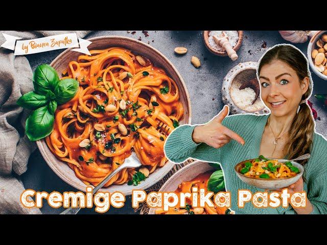 Nudeln mit Paprikasauce - Veganes Pasta-Rezept - einfach, cremig, gesund, lecker!