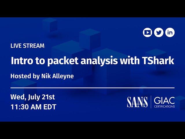 Intro to packet analysis with TShark