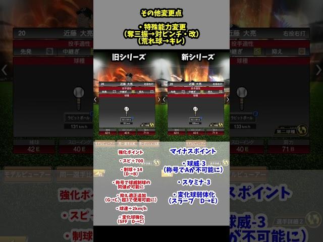 【プロスピA】変更点まとめ　近藤大亮