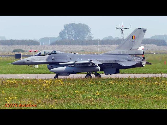 [4K] WIC 2024 | 4X BAF F-16 & 4X RNLAF F-35 | Take Off at Leeuwarden