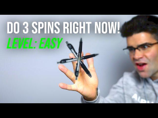 Learn 3 of the EASIEST Pen Spins FAST - Awesome Skills in Only 5 Minutes!