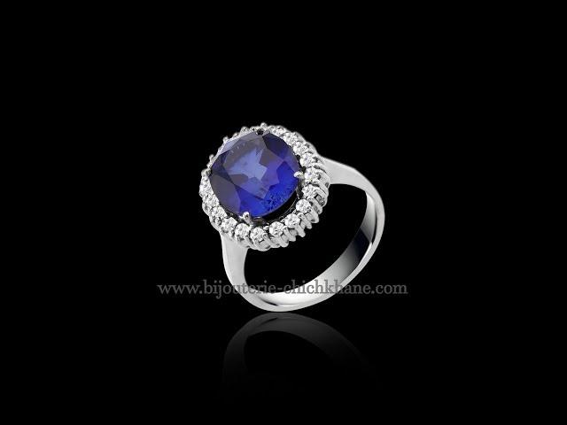 Bague Diamant & Saphire en OR Blanc 18k Tunisie - R49669