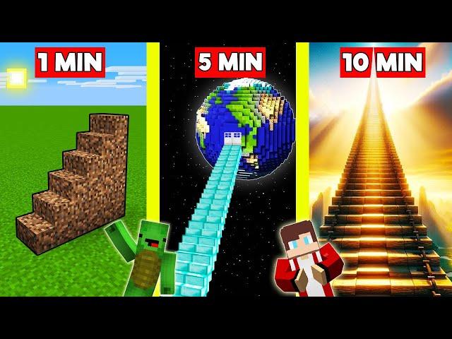 LONGEST STAIRS Build Battle In Minecraft - NOOB VS PRO CHALLENGE - Maizen Mizen Mazien Parody