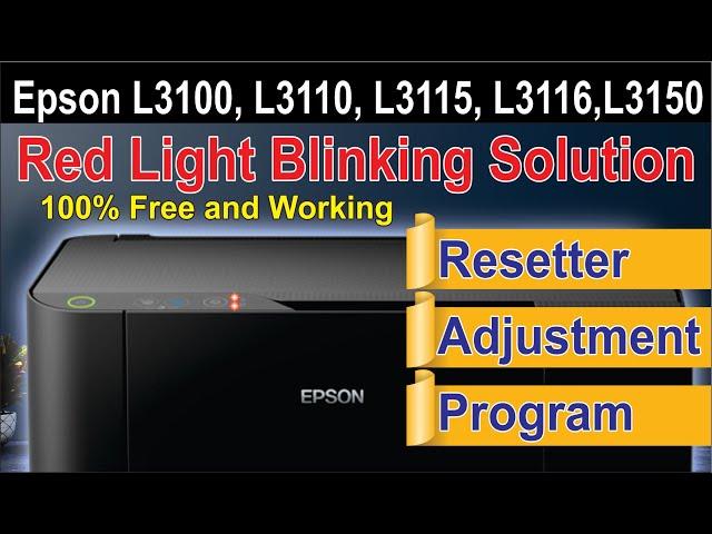 Epson l3110 Red Light Blinking Solution | How To Reset Epson L3110 | Red Light Blinking 100%