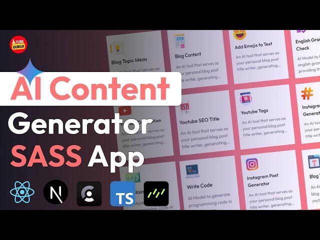 Build & Deploy AI Content Generator App Using NextJs, React, TailwindCss, Typescript, Gemini, Clerk