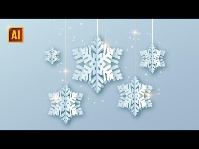 HOW TO DRAW A PAPER CUT OUT SNOWFLAKE IN ADOBE ILLUSTRATOR