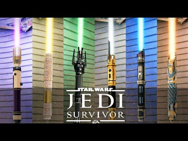 Star Wars Jedi Survivor - All Lightsaber Customization Showcase (PS5 60FPS)