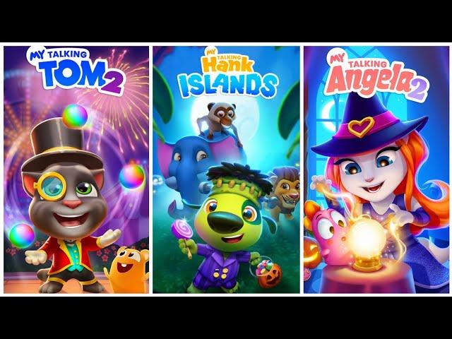 My Talking Tom 2 vs My Talking Hank Islands vs My Talking Angela 2 Halloween Update Gameplay