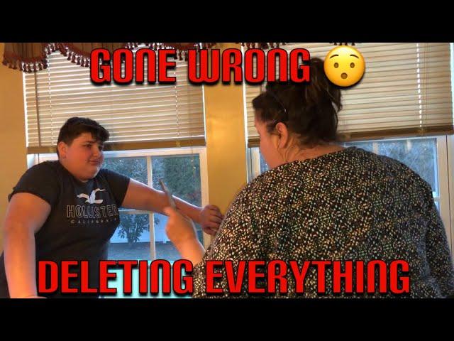 DELETING EVERYTHING ON MY MOMS PHONE *GONE CRAZY*