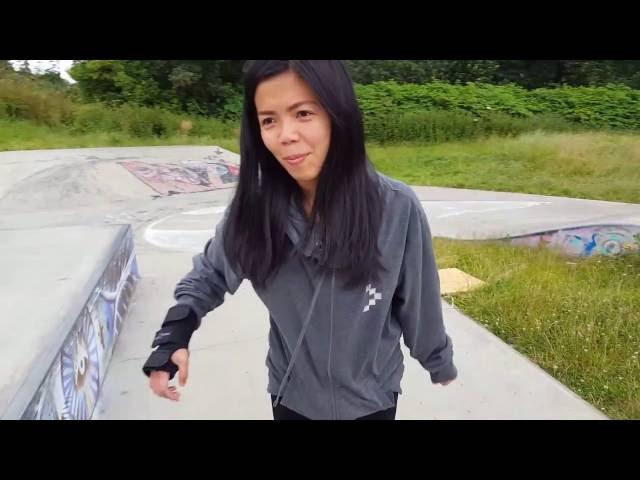 My Girlfriend doing skate ramps for the first time