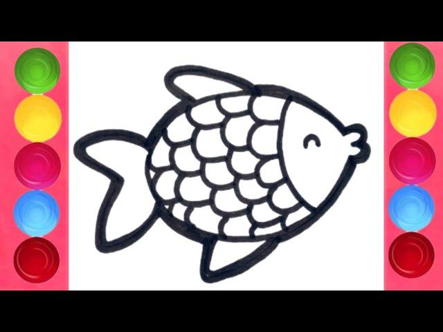 How To Draw Fish | Fish Drawing Fish | Rb drawing for kids