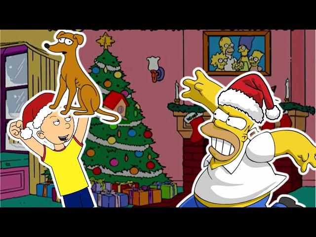 Caillou Vs The Simpson's Dog Santas Little Helper