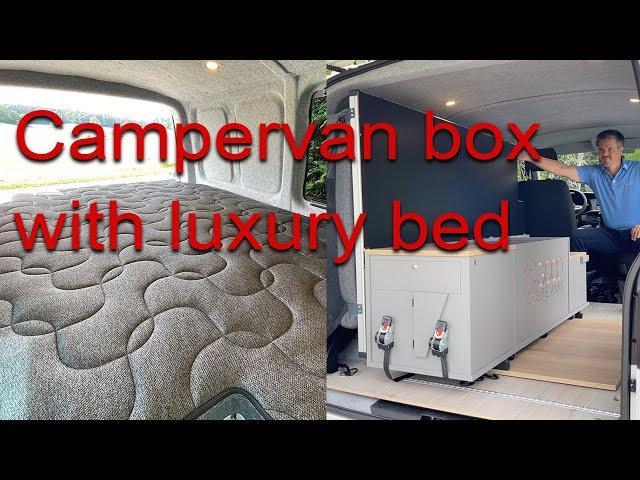 Camper box with luxury bed - installed in any van in 3 minutes. Every van is a campervan!