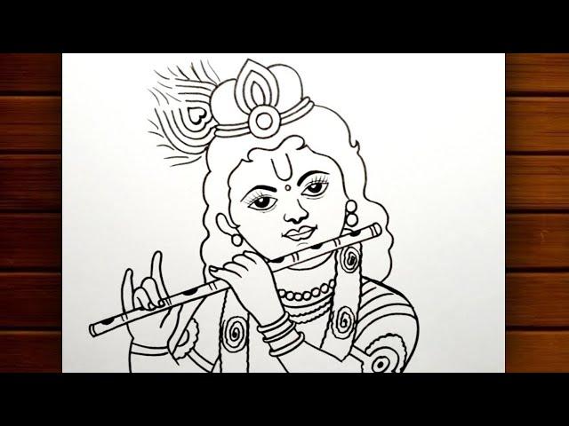 Bal Krishna Line Drawing || Krishna Thakur Drawing || Bal Gopal Drawing || Creativity Studio.