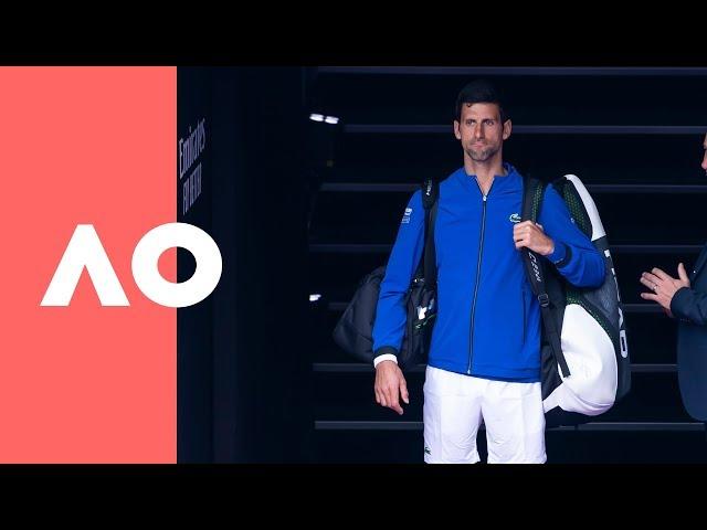 Novak Djokovic v Daniil Medvedev on-court warm up (4R) | Australian Open 2019