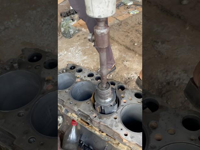 mechanical expert engine sleeve polish | honing #shortsfeed #mechanic #engineblock #liner #honing