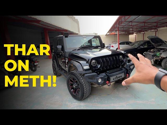 This Mahindra Thar is modified to a stage 2 tune and water methanol injection!