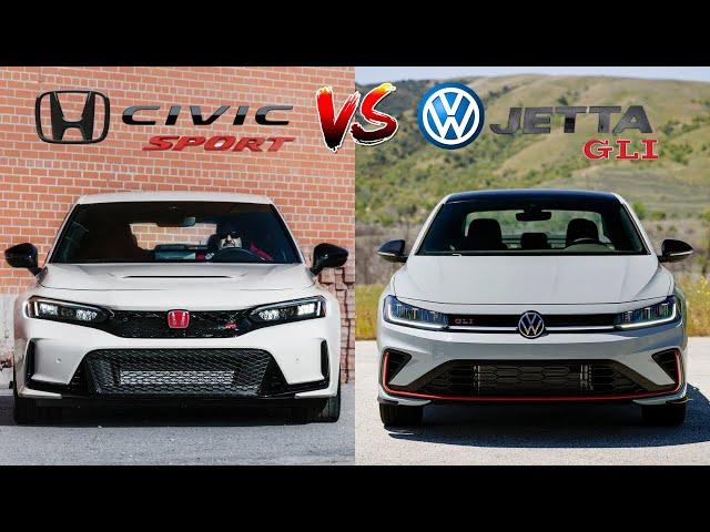 2025 Volkswagen Jetta GLI vs 2025 Honda Civic Sport Hybrid Compared | Sedans Clash! | MotorNation