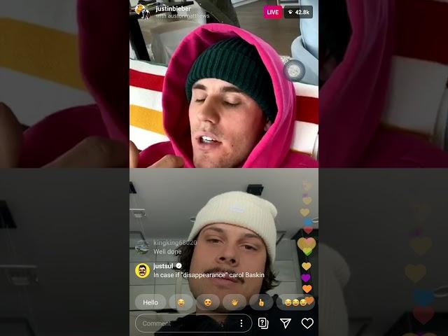 JUSTIN BEIBER & AUSTON MATTHEWS INSTAGRAM LIVE(APRIL 05)