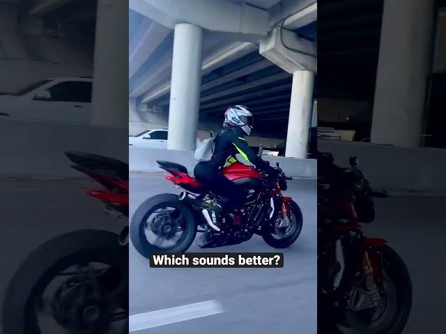 Which sounds better ? MV Agusta Brutale or Yamaha R1 #mods #girl